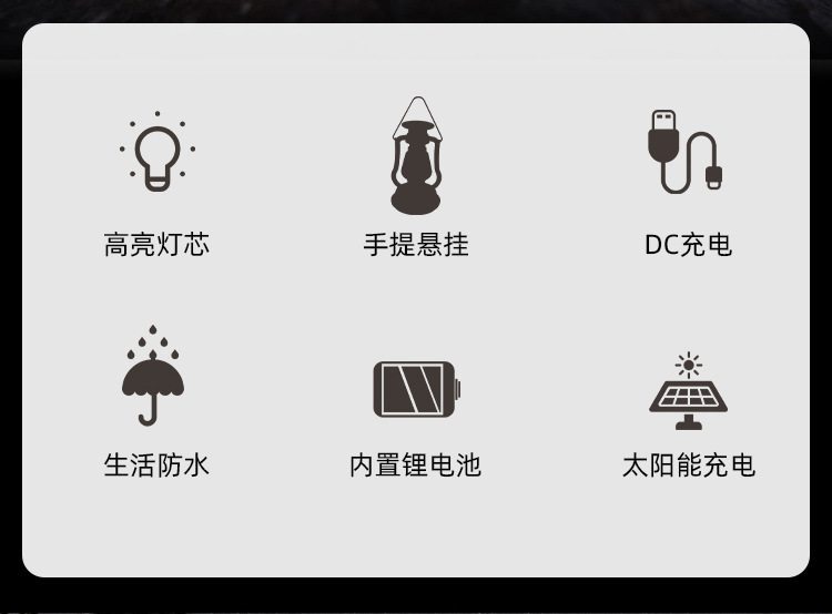 Outdoor camping lights, LED camping lights, horse lanterns, ambient lights, campsite lights, hand-cranked lighting lamps, kerosene lamps, portable lamps pic 2