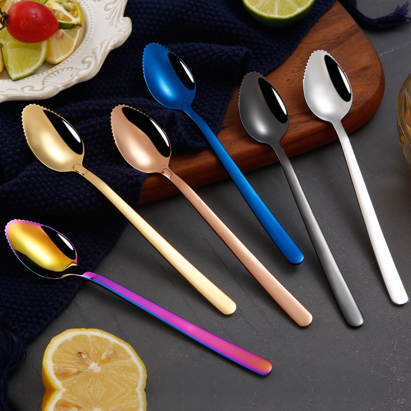 304不锈钢勺子高颜值家用咖啡勺长柄搅拌勺甜品勺加厚燕窝蜂蜜勺详情16