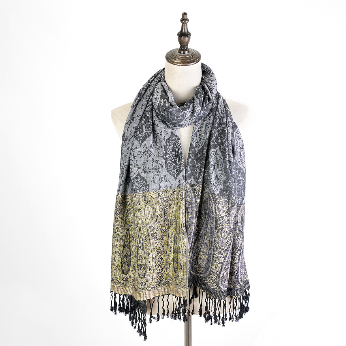 拍照首选 新款时尚四季百搭提花流苏围巾长巾批发 厂家直销详情3