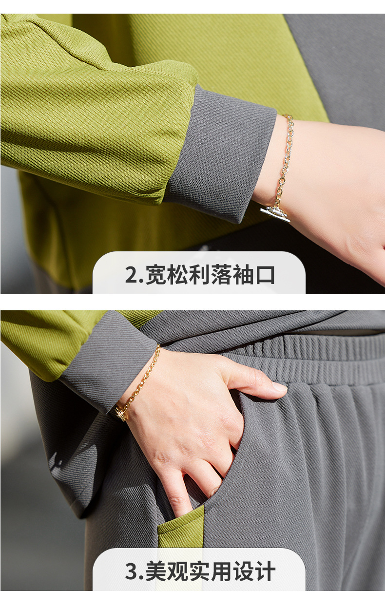 中年妈妈装2023新款运动服套装中老年女春秋款时尚休闲卫衣两件套详情17