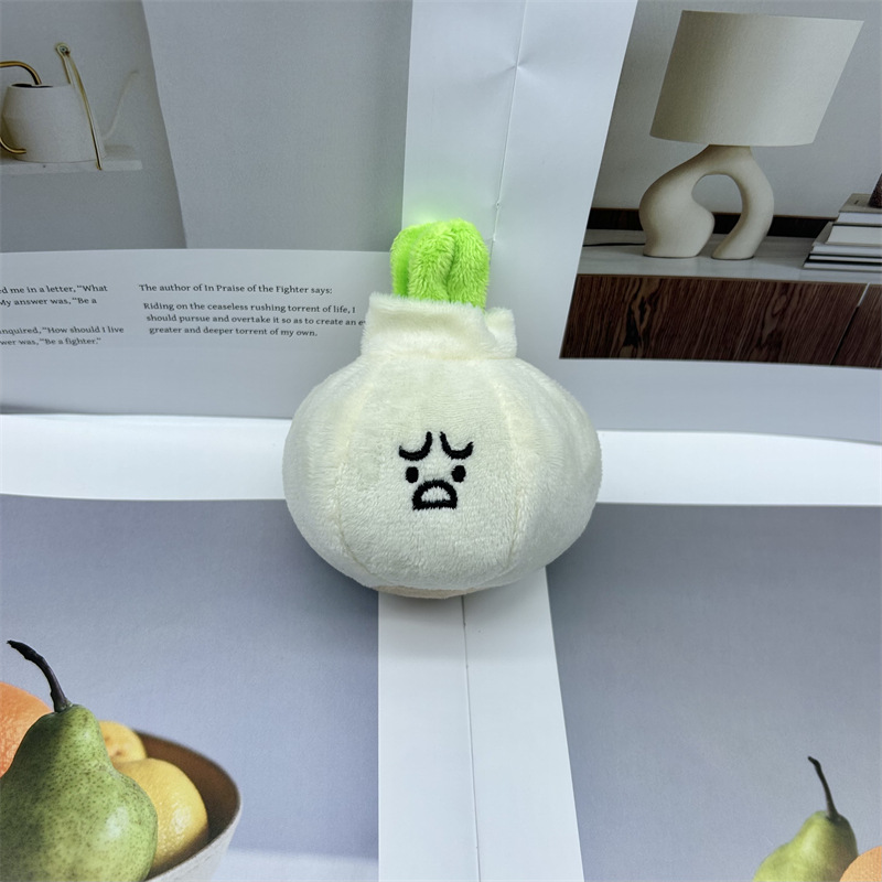 抖音同款创意卡通搞怪大蒜大葱姜辣椒毛绒挂饰钥匙扣娃娃毛绒玩具详情14