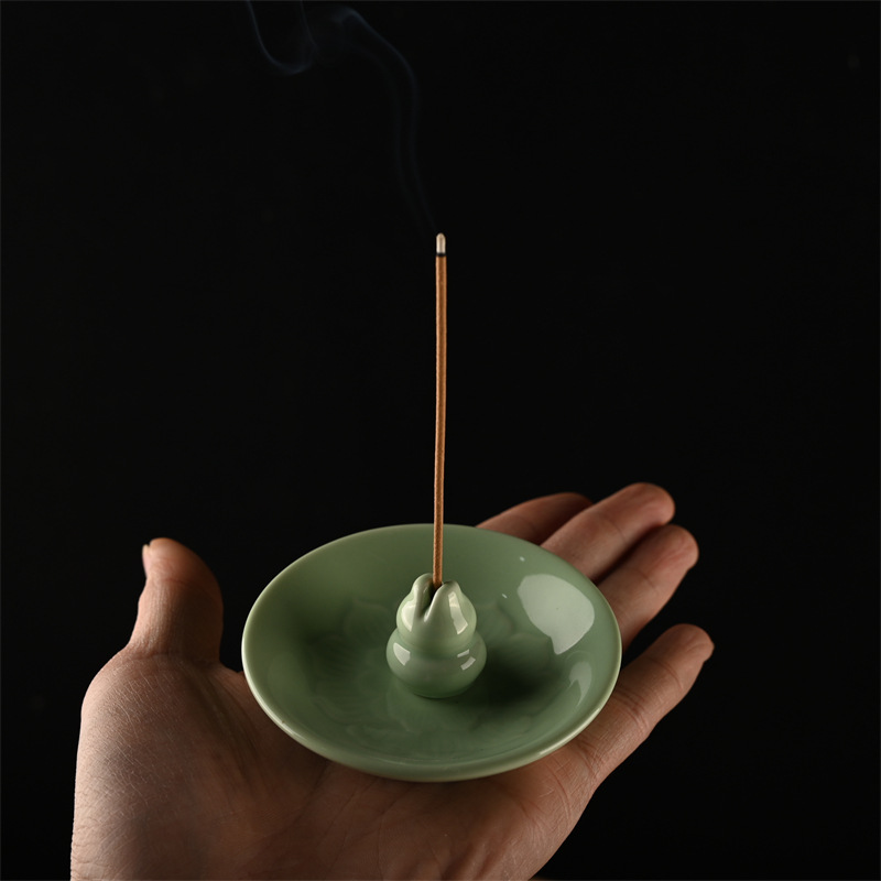 Portable incense stick, celadon incense stick, ceramic incense burner, household indoor agarwood and sandalwood incense burner, simple incense stand pic 4