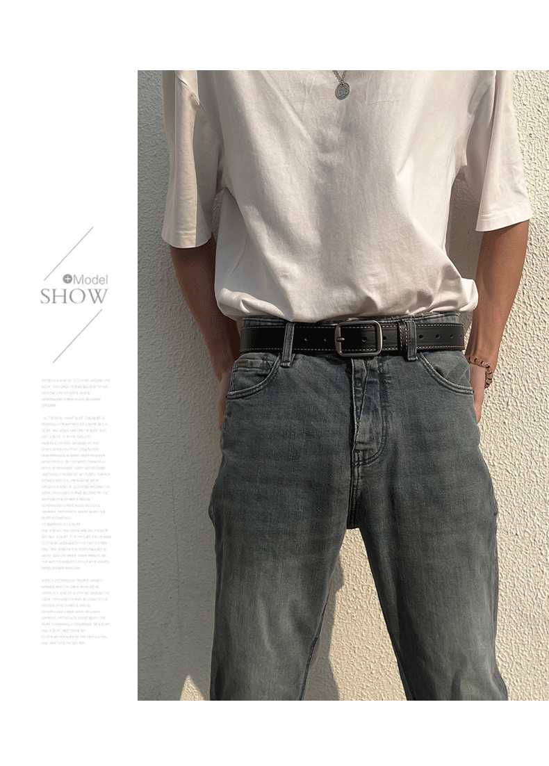 针扣皮带男士年轻人港风潮流ins简约牛仔裤腰带男女通用百搭裤带详情23