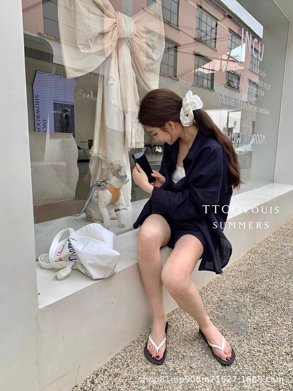 韩式气质女装2025春装新款韩版宽松防晒衬衫短裤休闲棉感两件套女详情5