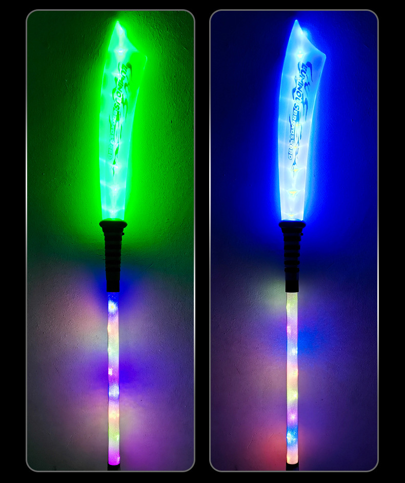Laser knife, luminous toy, plastic flashing broadsword, seven-color sound and light assembly sword pic 10