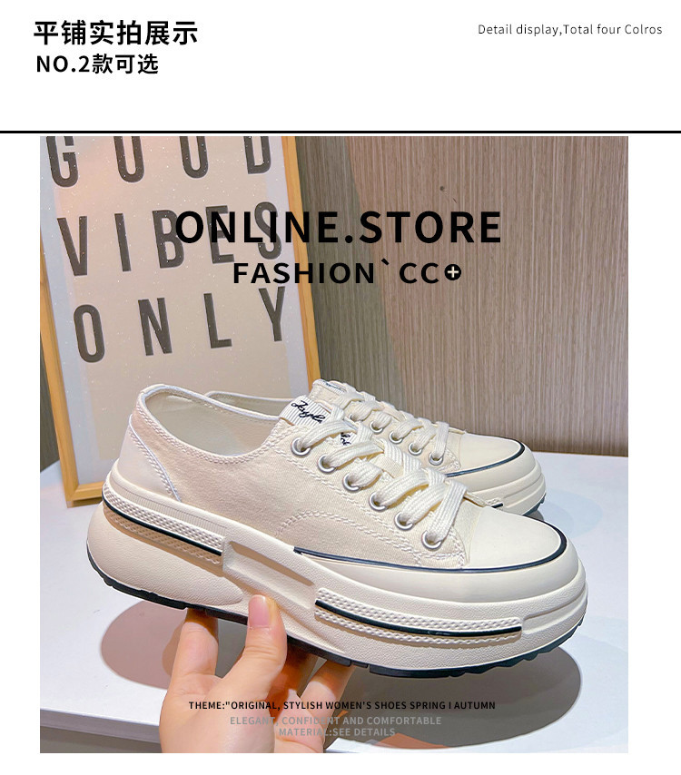 内里头层羊皮帆布鞋2024秋冬新款女士增高厚底鞋女休闲百搭鞋子女详情36