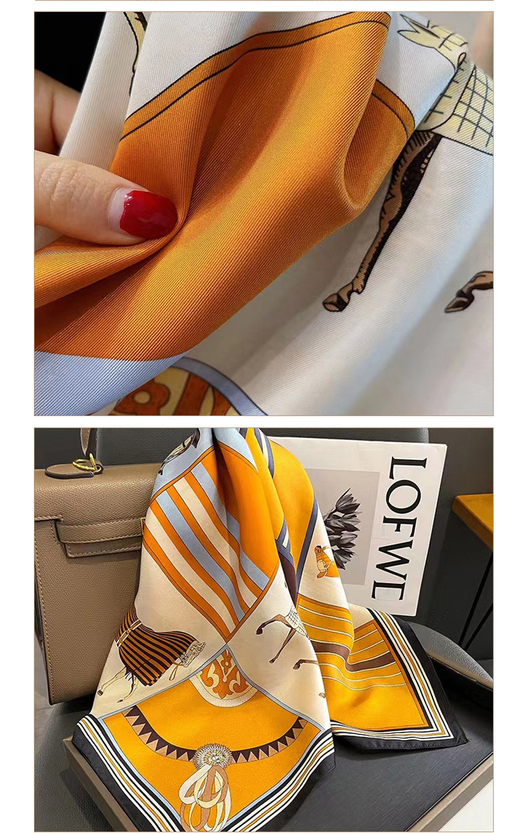 新款70小方巾印花丝巾方巾高级感百搭仿真丝围巾女士缎面领巾披肩详情20