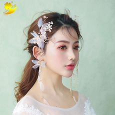 心韵巴洛克金色叶子新娘头饰珍珠水晶发饰婚纱礼服配皇冠发箍发带详情5