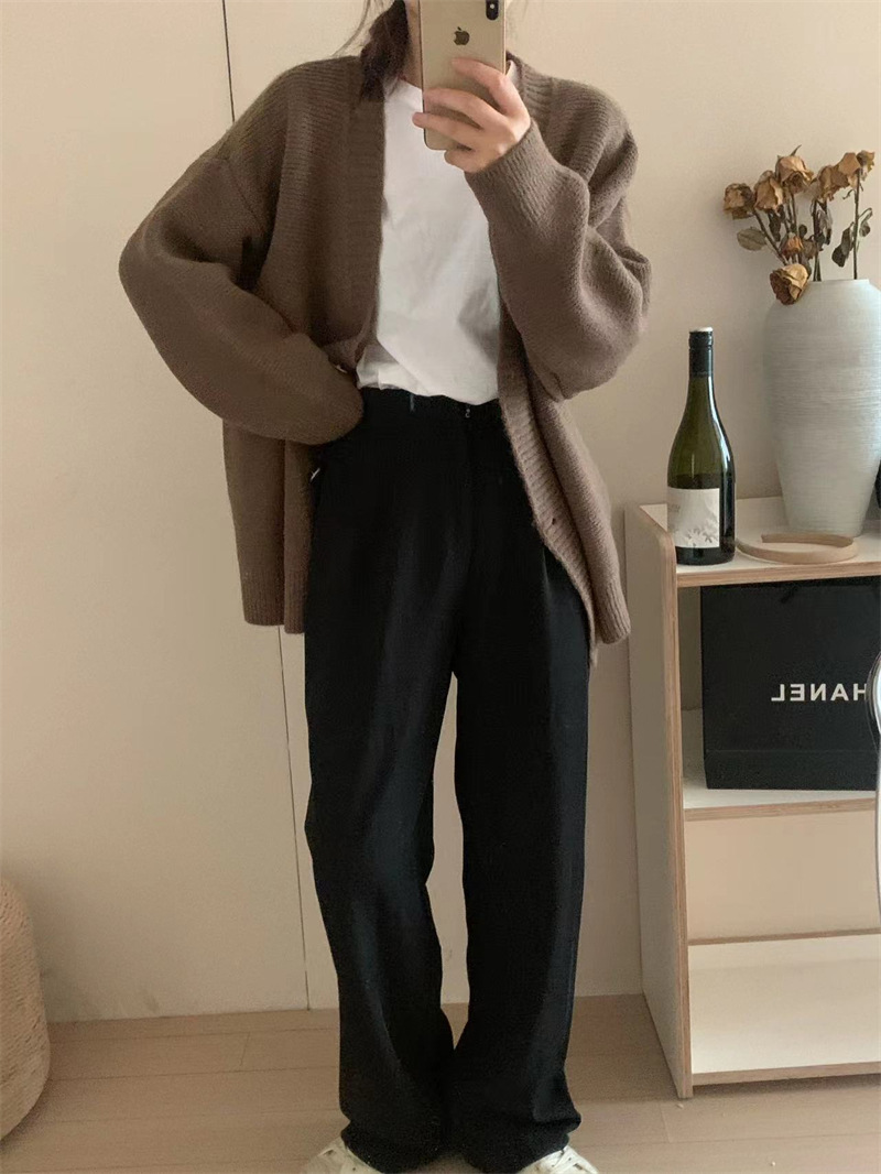 V领短款显瘦针织开衫女外搭2023秋季新款女装气质毛衣外套上衣女详情52