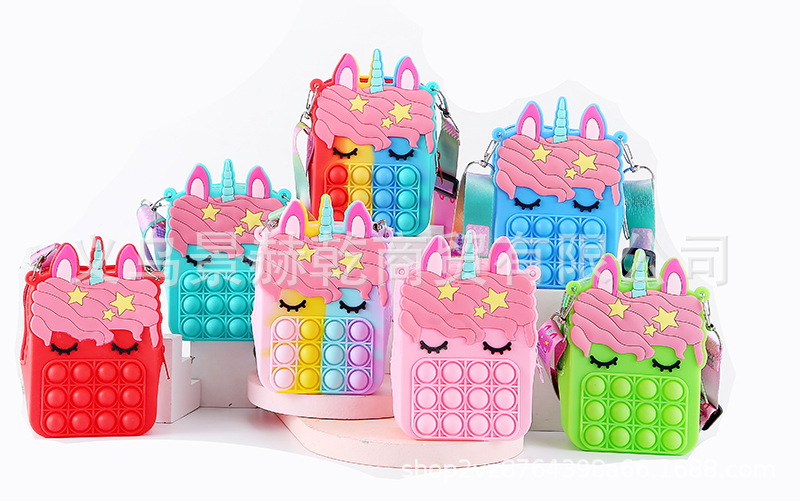 New national trend fashion bag, fingertip hand-press bubble fun silicone crossbody bag toy pic 5