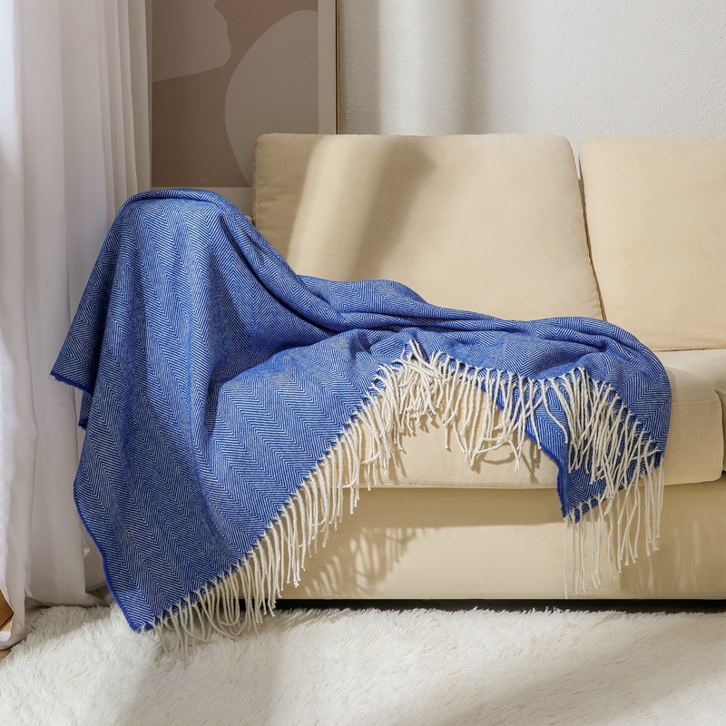 北欧简约梭织毯空调毯民宿酒店样板房床尾毯搭巾搭毯单人沙发毯详情14