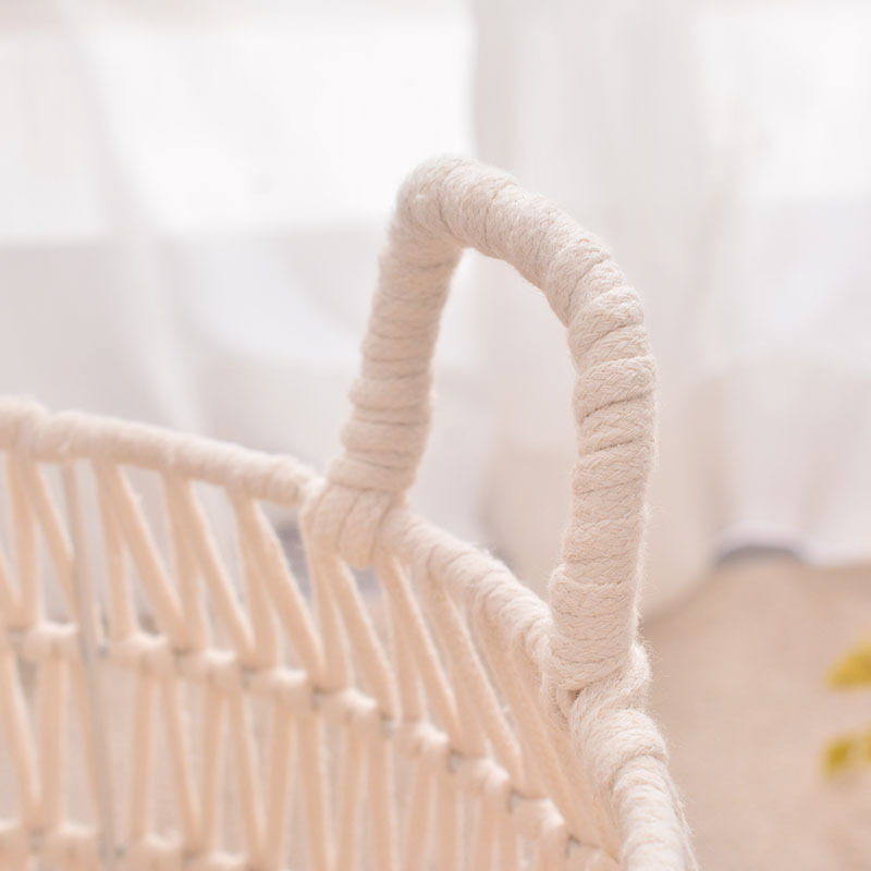 家居家用筐子置物收纳筐鸡蛋容器圆形镂空筐复古收纳篮装饰品篮子详情14