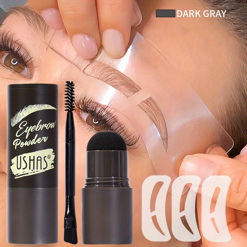 USHAS跨境眉毛套装眉刷眉贴眉粉染眉膏亚马逊懒人印章发际线修容详情13