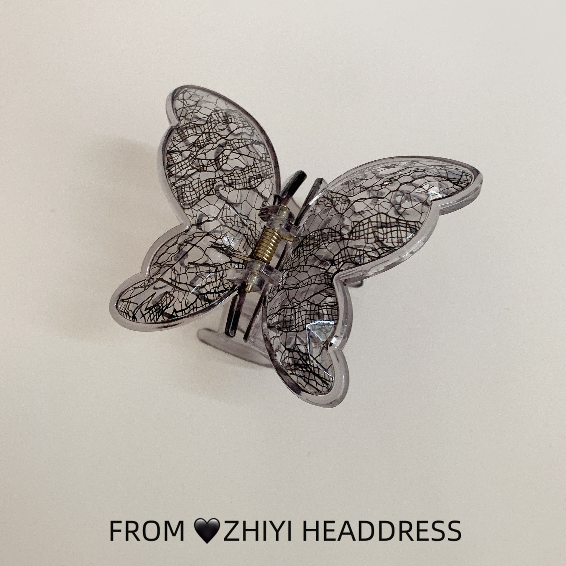 Retro lace butterfly hair clips for women, half-tied hair at the back of the head, high-end shark clips, new small scratch-clip headwear and hair accessories pic 7