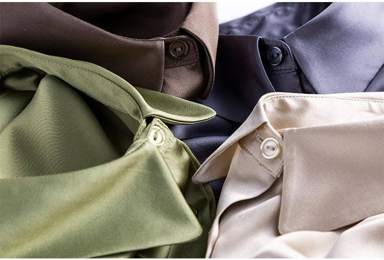 Silk short-sleeved shirt, a new summer professional shirt for women, with a unique design sense and a niche commuting top made of mulberry silk pic 39
