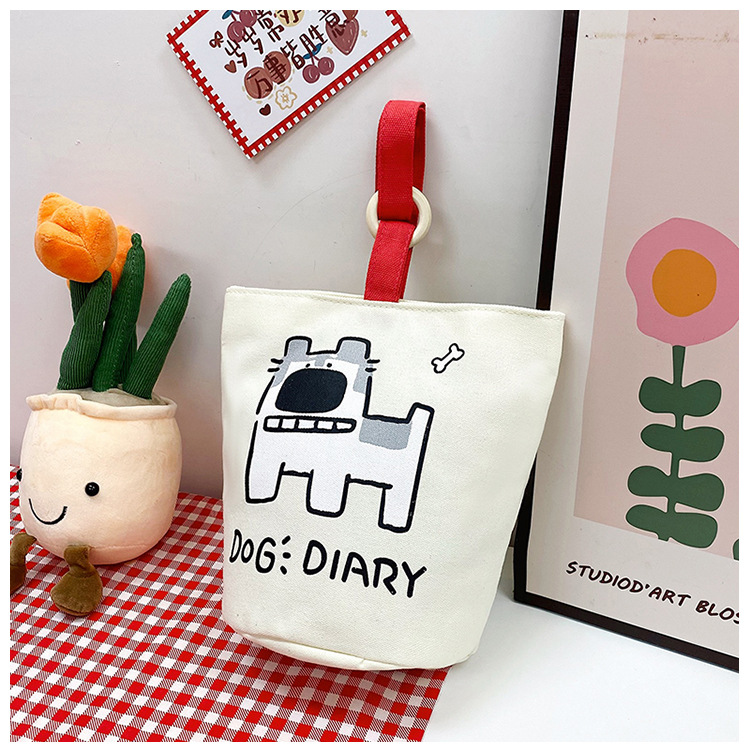 上班族便携妈咪帆布包购物学生可爱水桶型手拎便当带饭盒手提包女详情26