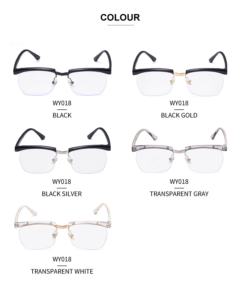 The 2021 new semi-framed glasses of the same style as the gangster legend Tom Hardy can be paired with myopia and anti-blue light WY12 pic 42