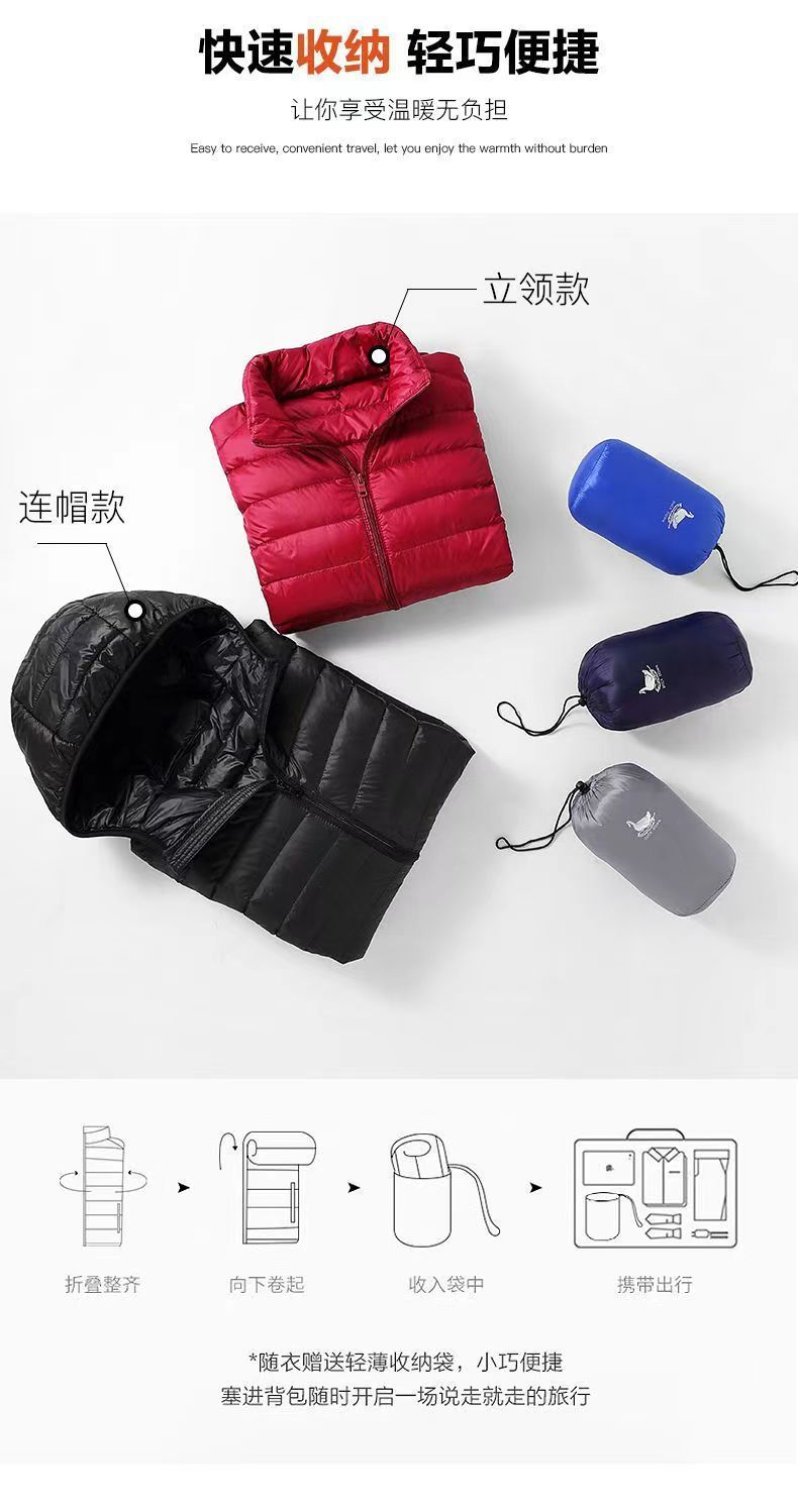 2024年冬季新款羽绒服男轻薄款修身冬装轻型短款保暖运动外套男详情8