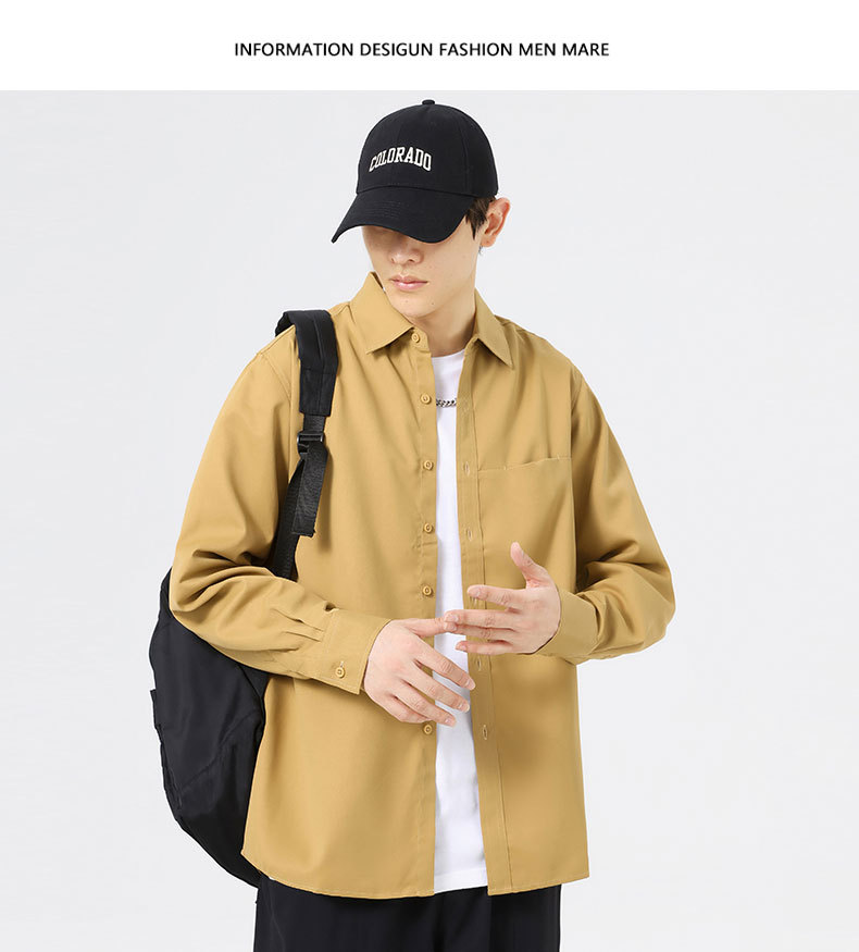 2024 primavera/otoño nuevo manga larga blusa blanca para hombres versión coreana blusa suelta abrigos moda masculina una generación de cabello pic 26