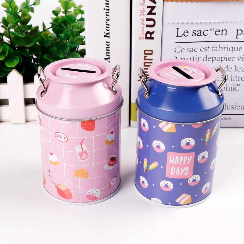 Our own brand 2022 new Ins-style fresh and clean tinplate piggy bank, home decoration items, Kulomi pen case, book safe pic 16