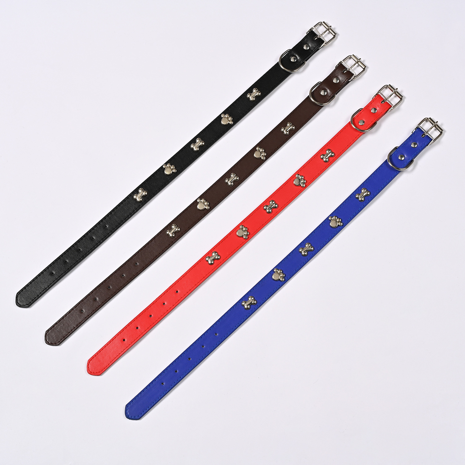 Wholesale of PU leather dog collars, fashionable and durable, adjustable small, medium and large dog neck and collar pet supplies pic 5