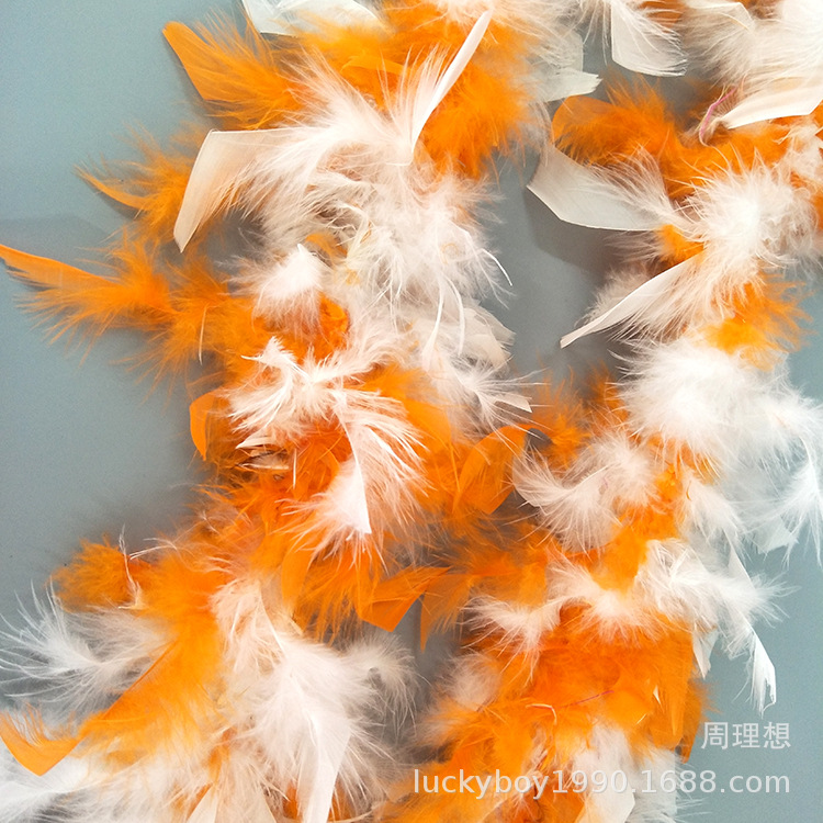 Factory wholesale Turkey feather strips, ball, festival, wedding mixed color feather scarves, seven-color firepiece wool strips pic 33