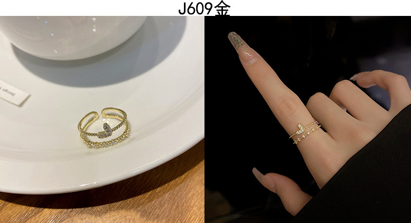 Korean high-end zircon pearl rings for women, retro, niche and light luxury open-top rings, ins style jewelry wholesale pic 27