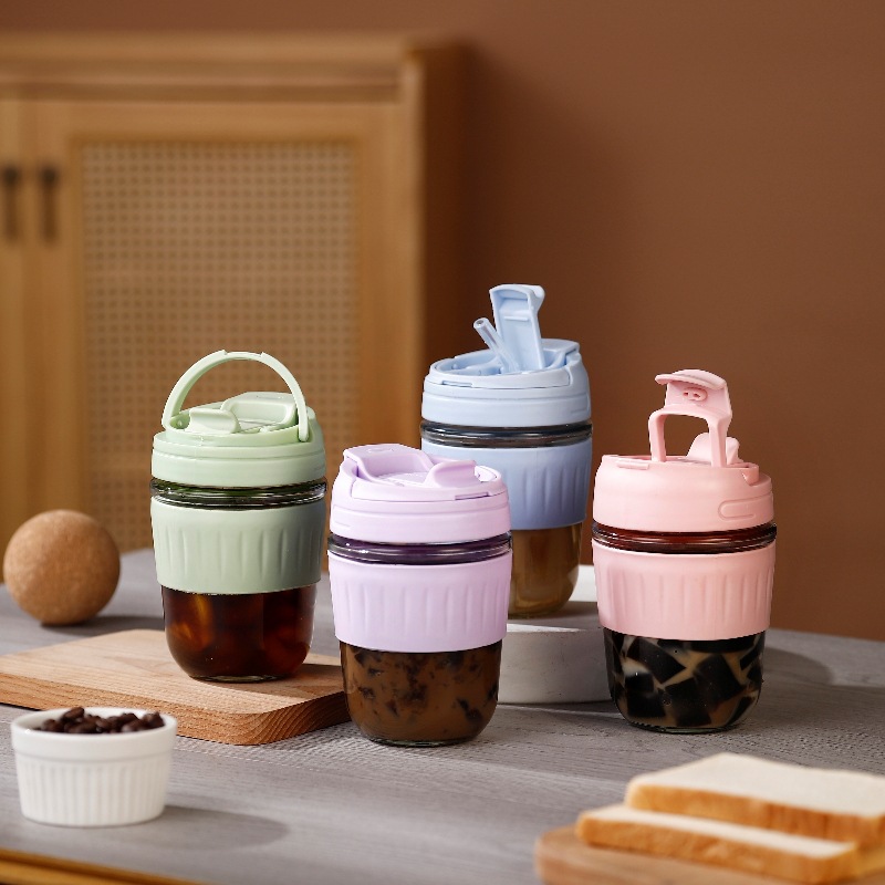 The popular bamboo joint cup, InS-style straw coffee cup, store anniversary promotion advertisement, gift glass water cup with logo printing pic 4