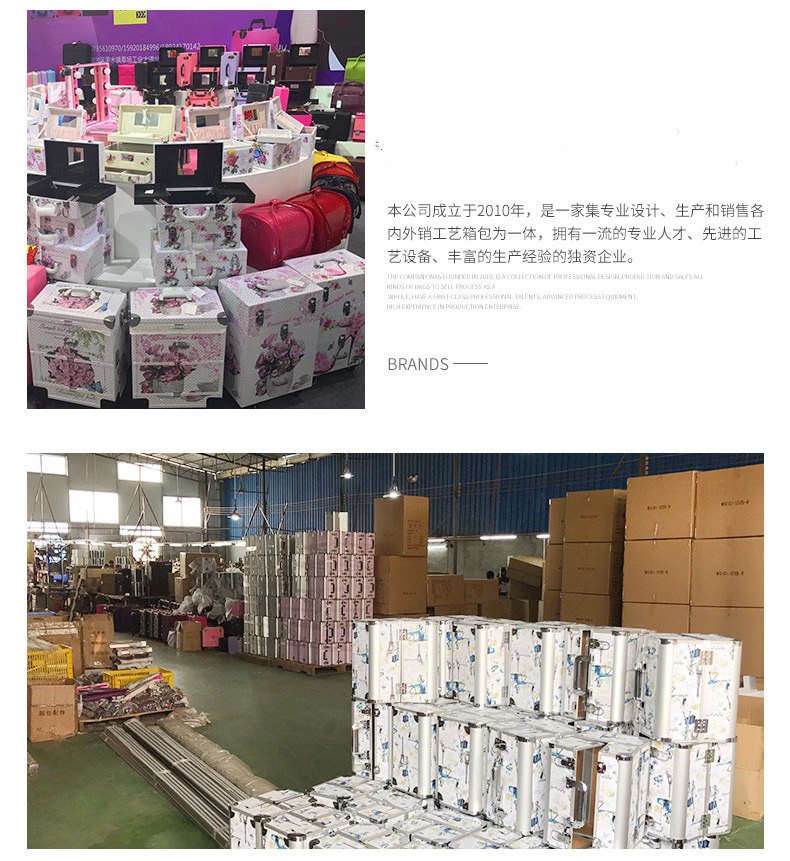 Factory wholesale double-opening two-layer color aluminum makeup boxes, nail and tattoo toolboxes, and cosmetic storage boxes in stock pic 13