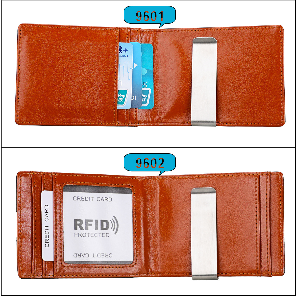 Factory direct sales, foreign trade bestsellers, RFID anti-theft brush genuine leather US dollar bag, small and mini US dollar wallet from Europe and America pic 32