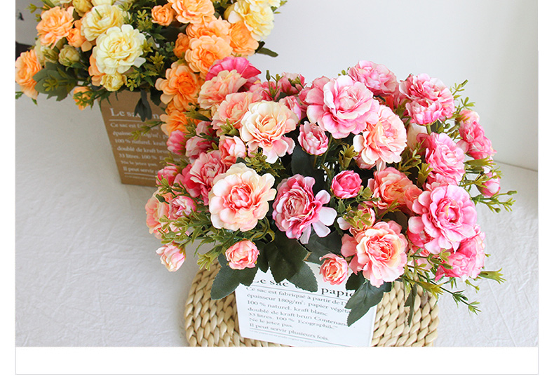 把束杜鹃花山茶花仿真花栅栏假花批发酒店商场超市布置装饰品软装详情12