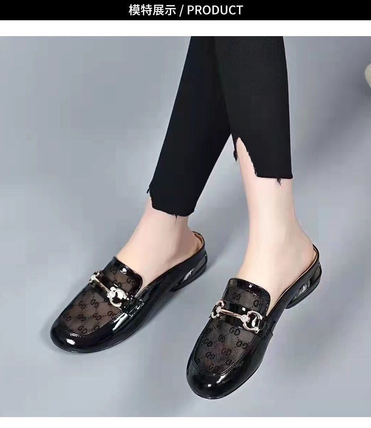 【爆款】2024夏季新款低跟凉拖鞋女外穿时尚透气粗跟尖头英伦女鞋详情11