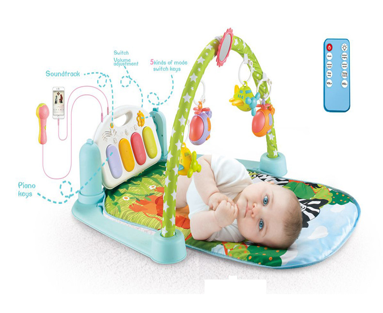 跨境婴儿脚踏琴 健身架 带话筒可连接手机游戏垫 游戏床详情7