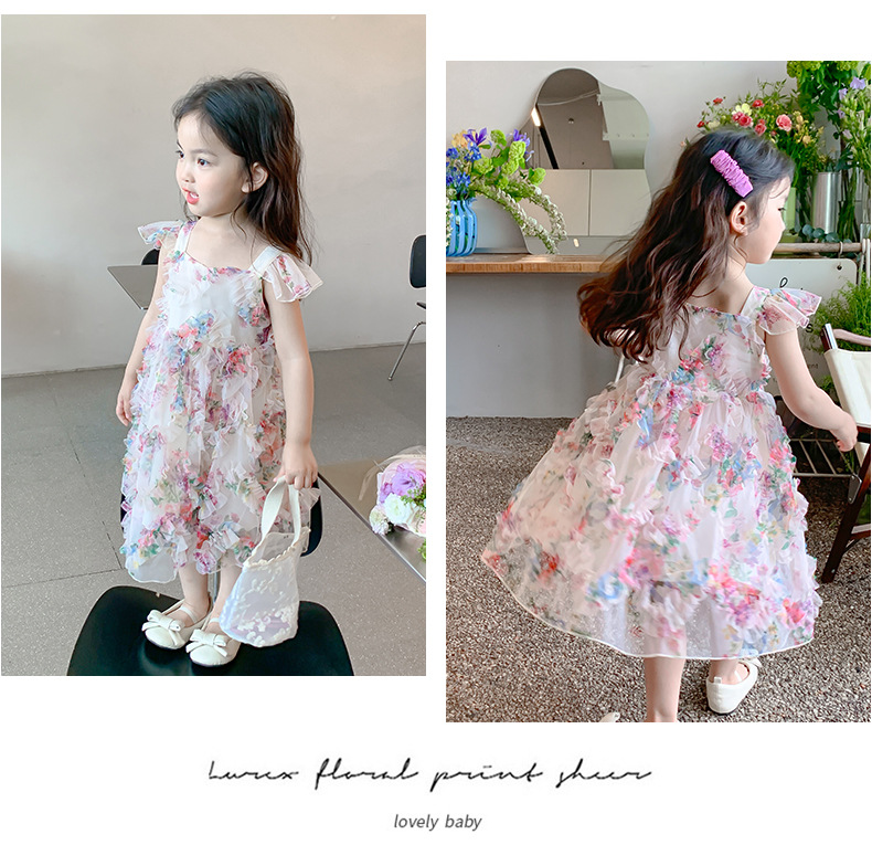 女童夏季公主裙2024新款洋气女宝宝夏装纱裙吊带裙子儿童装连衣裙详情7