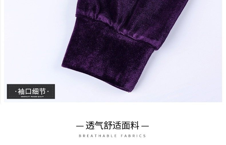 Middle-aged casual set for women in autumn, stylish, long velvet coat for middle-aged and elderly people, and a three-piece set for moms pic 4