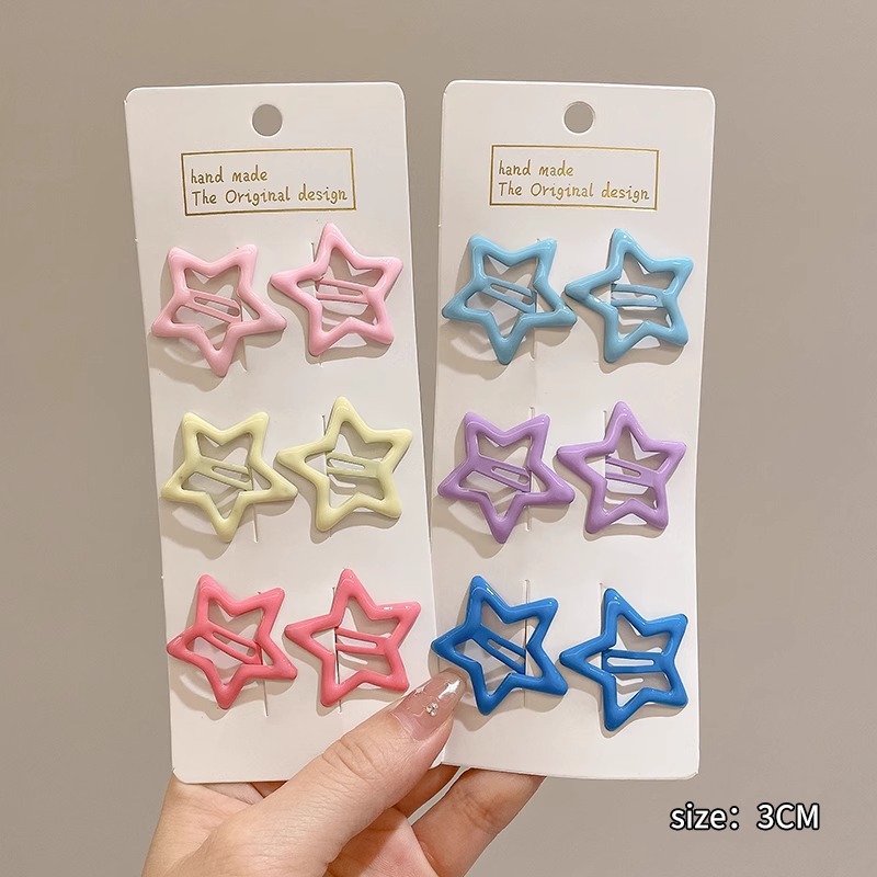 可爱星星Y2K发夹女侧边夹刘海bb夹子发卡儿童彩色卡子侧边夹头饰详情9