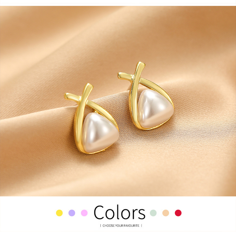 S925银针韩版耳饰批发简约小众气质个性新款耳钉女高级感珍珠耳环详情8