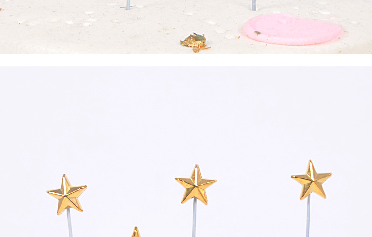 节日用品批发网红创意铂金小星星蛋糕装饰插牌百搭生日蛋糕装饰插牌 5个装详情11