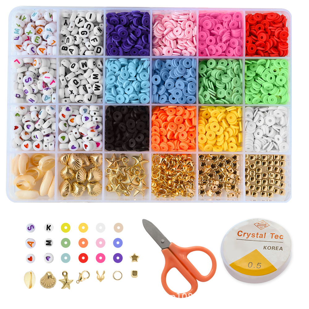 Cross-border new product: 6mm soft ceramic bead 24-compartment box set of colored round pieces Bohemian-style jewelry bracelet DIY accessories pic 20