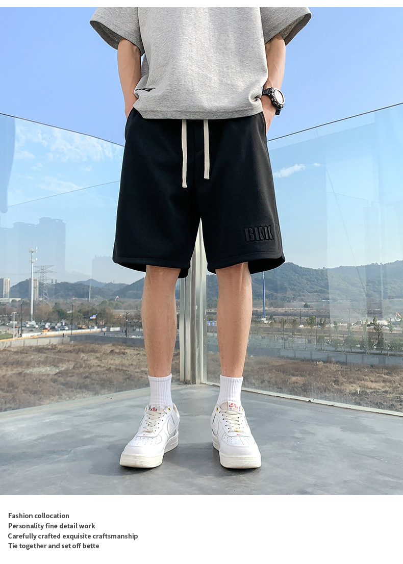 男士大码薄款冰丝短裤男加肥加大卫裤男外穿运动休闲沙滩裤子代发详情17