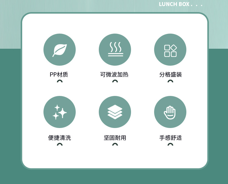INS三层塑料饭盒可微波学生上班族便携午餐盒日式带饭餐盒便当盒详情2