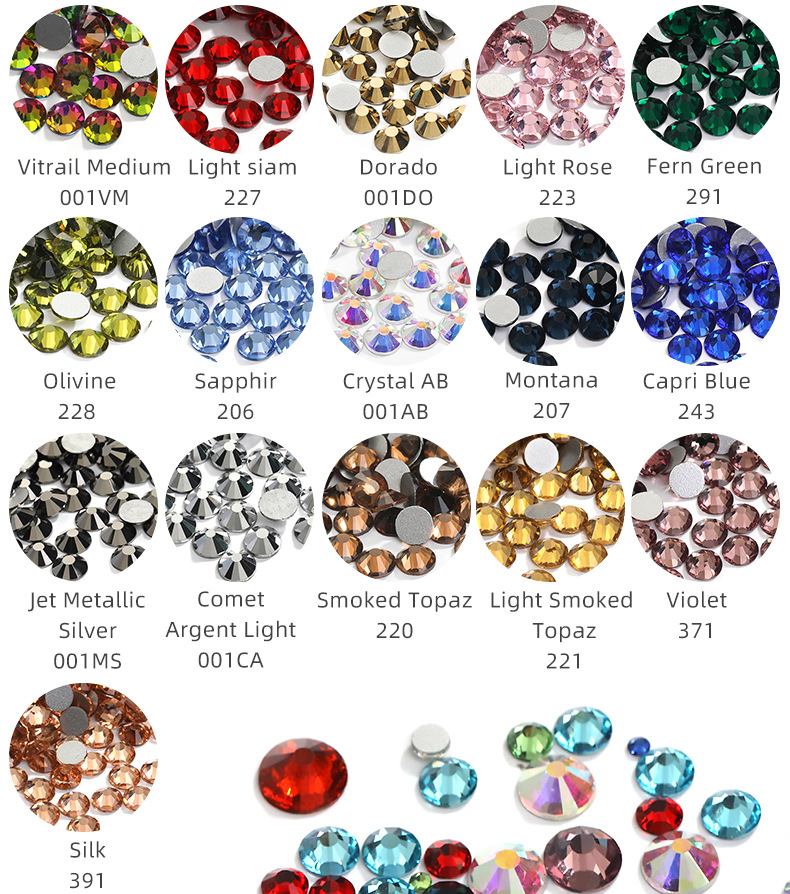 国贸A钻超闪玻璃钻手机壳贴钻服装饰品发饰diy饰品配件圆形平底钻详情13