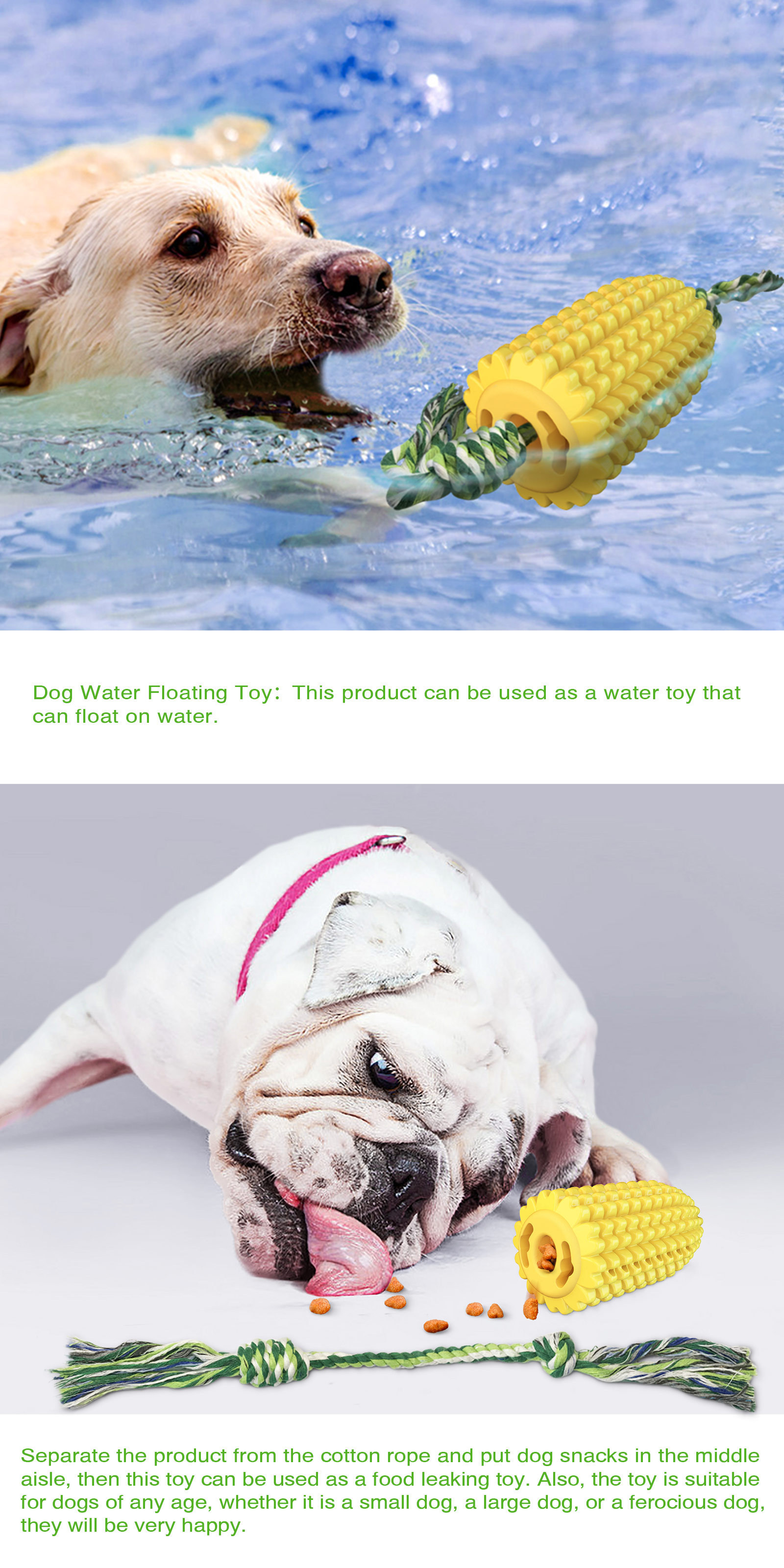 Amazon cross-border dog teething sticks, cotton ropes, corn chewing dog toys, floating dog toothbrushes, pet supplies pic 19