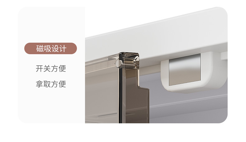 免打孔浴室收纳柜壁挂式 带磁吸柜门防尘设计 洗漱台马桶上方储物架 吸顶灯照明功能一体化详情14