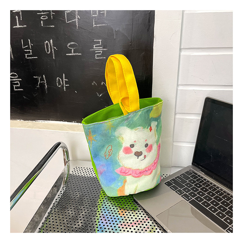 Pintura al óleo viento bolsa de mano linda impresión de un hombro bolsa portátil exterior cartoon student canvas bag al por mayor pic 31
