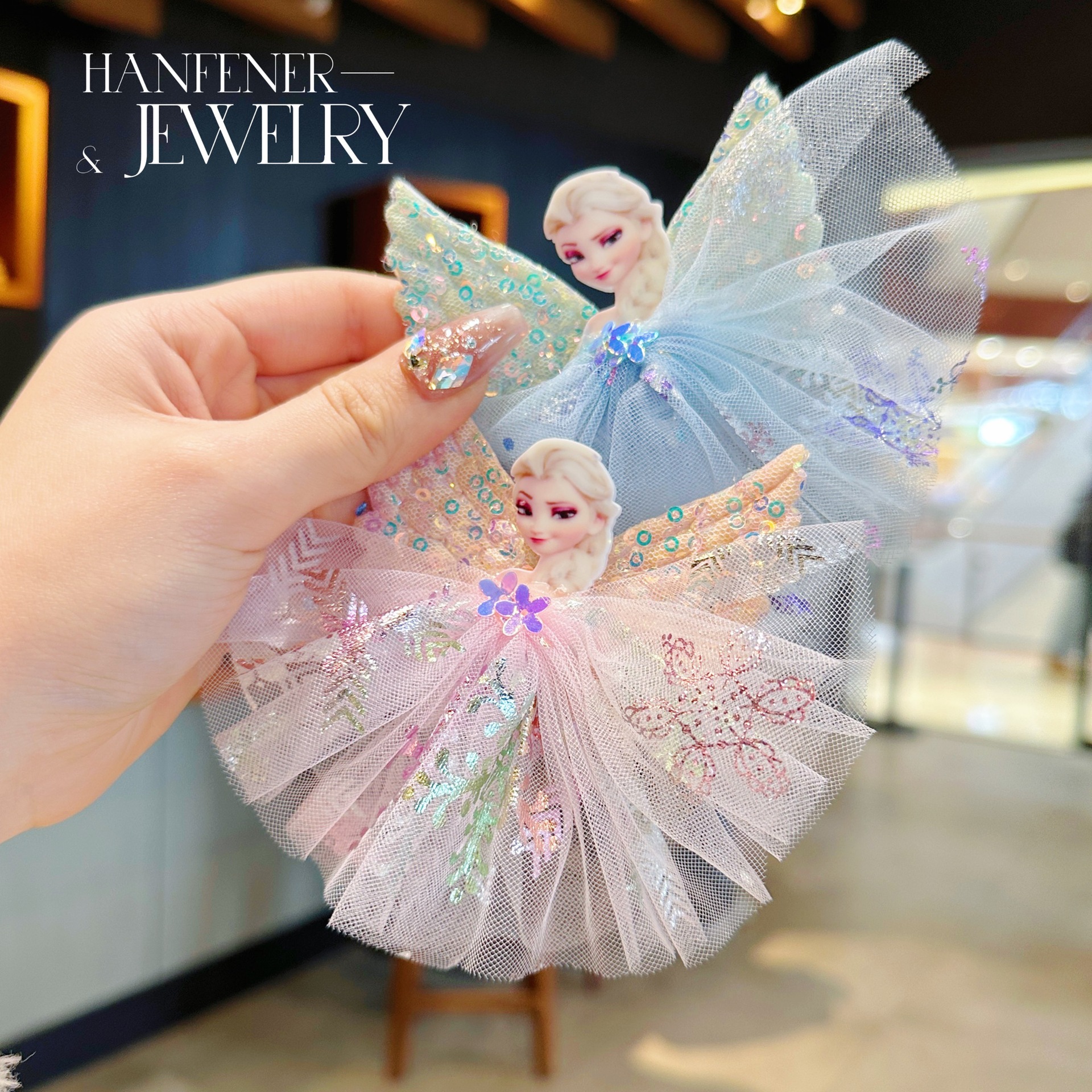 冰雪奇缘儿童发夹韩国公主发饰可爱艾莎公主假发辫儿童对夹发饰详情6