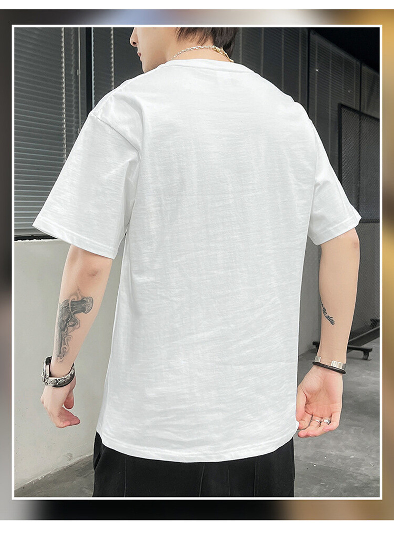 新款夏季男士短袖t恤男潮牌棉体恤男T宽松薄款夏天半袖上衣服男装详情23