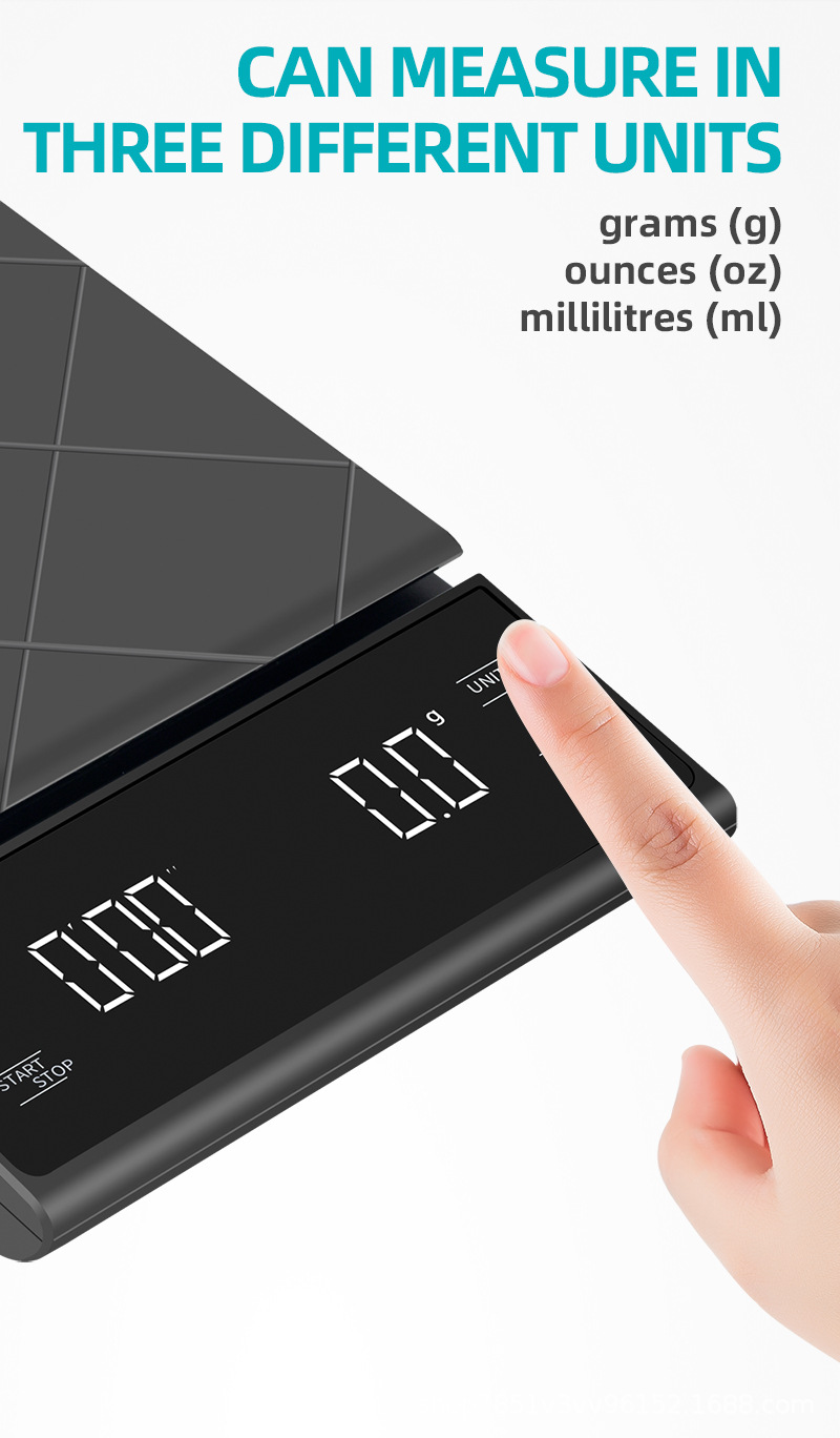 Amazon coffee scale, multi-functional bar counter electronic scale, gram scale with timer, 3KG kitchen scale pic 5