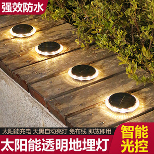 Outdoor solar ice brick lights, floor tile lights, household 4LED square ice block lights, courtyard and garden glass decorative lights pic 11