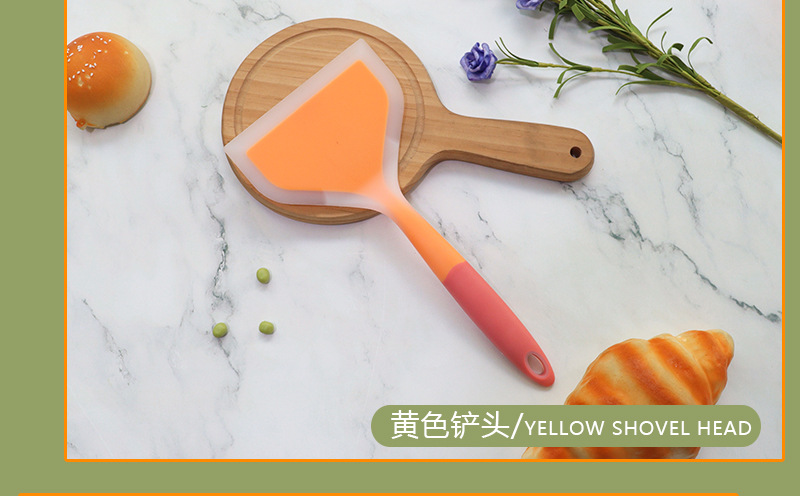 Tamagoyaki silicone spatula, non-stick pan, silicone spatula, double-color handle flat pan, tamagoyaki spatula in stock for wholesale pic 21